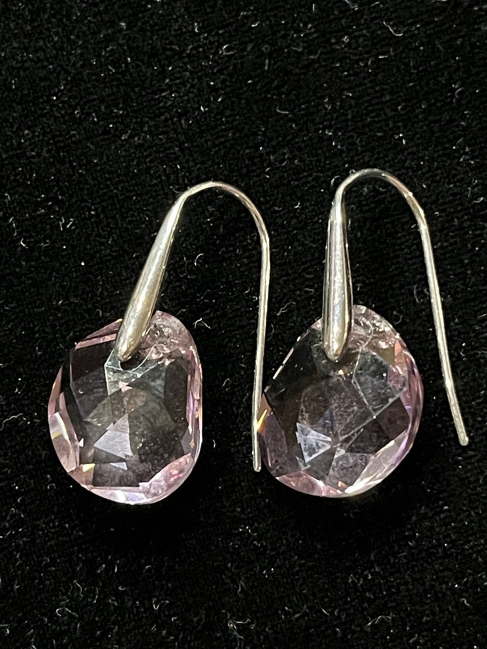 1678 Swarovski Galet Lavender Crystal Pierced Earrings